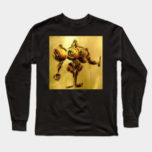 golden huitzil in iconic japan dogu knight beast Long Sleeve T-Shirt